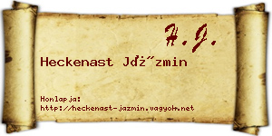 Heckenast Jázmin névjegykártya